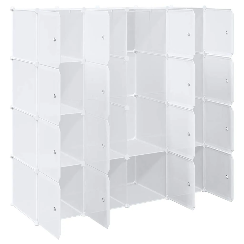 Storage Cube Organiser with 16 Cubes and Hanging Rods PP