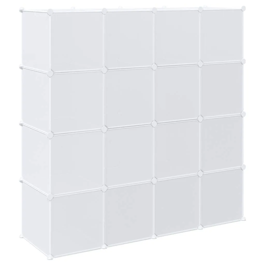 Storage Cube Organiser with 16 Cubes and Hanging Rods PP