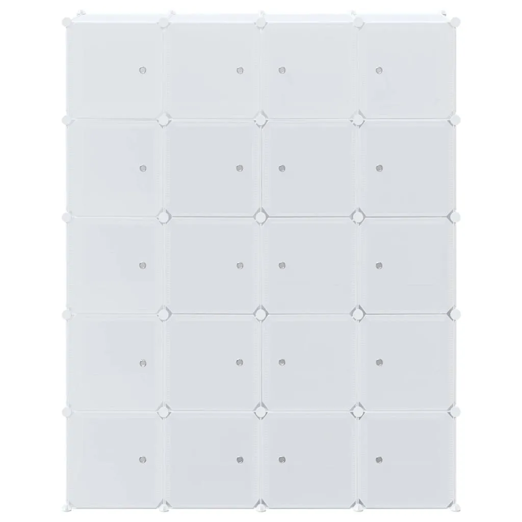 Storage Cube Organiser with 20 Cubes and Hanging Rods PP