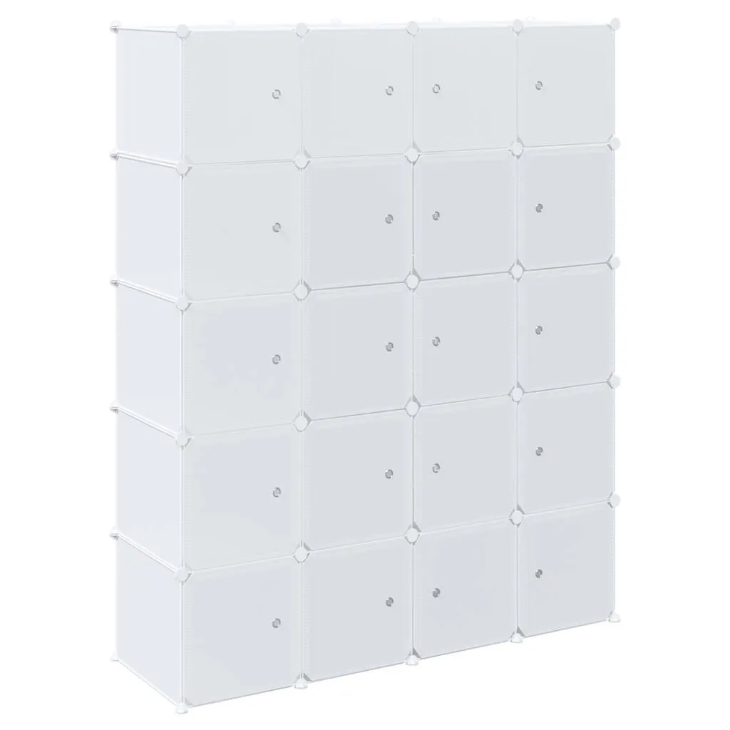 Storage Cube Organiser with 20 Cubes and Hanging Rods PP