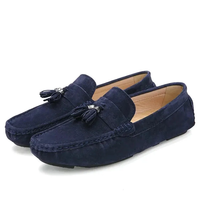 Suede Leather Men Loafers Moccasins Designer Men Casual Shoes High Quality Breathable Flat Boat Men Shoes Size 38-44