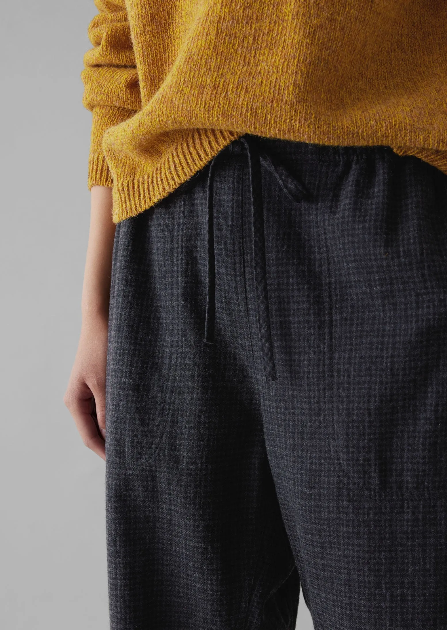 Suki Wool Cotton Seersucker Check Pants | Carbon