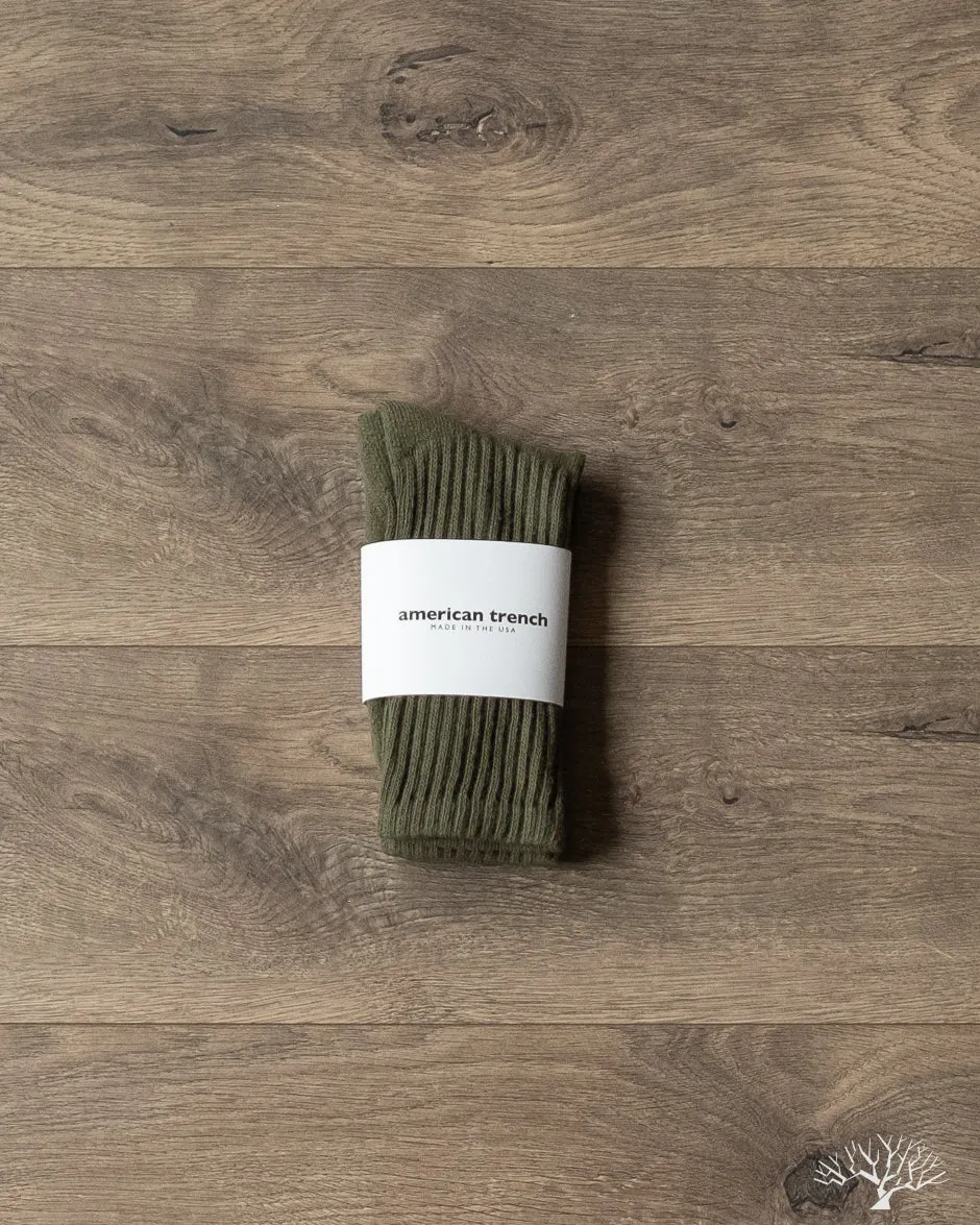 The Solids Crew Sock - Olive