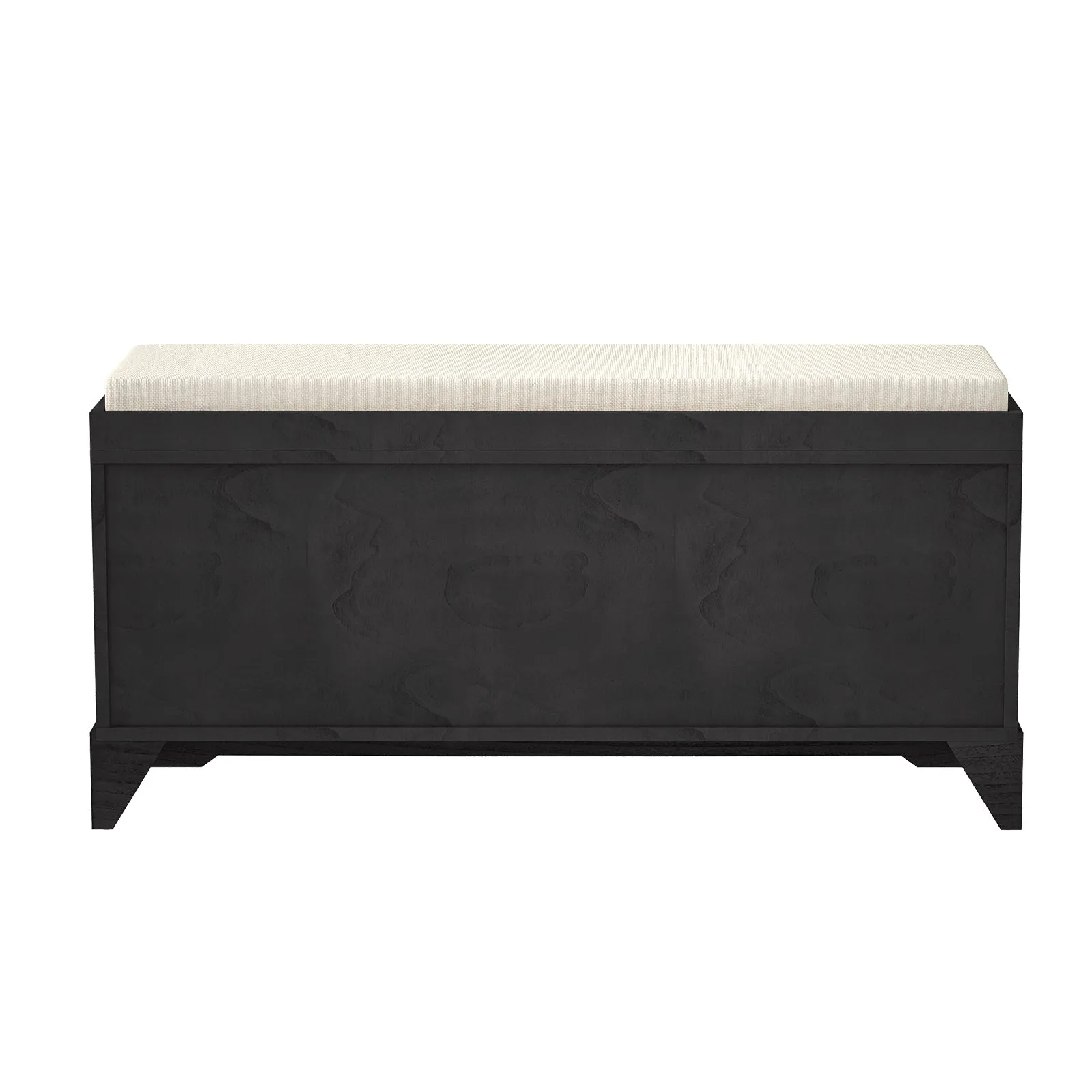 Vera Storage Bench 3 Rattan Baskets and Removable Cushion - Black