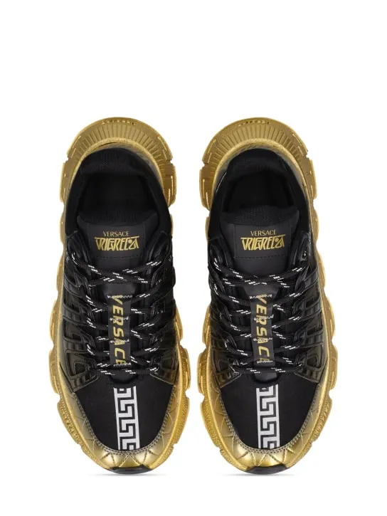 Versace   Printed lace-up sneakers 