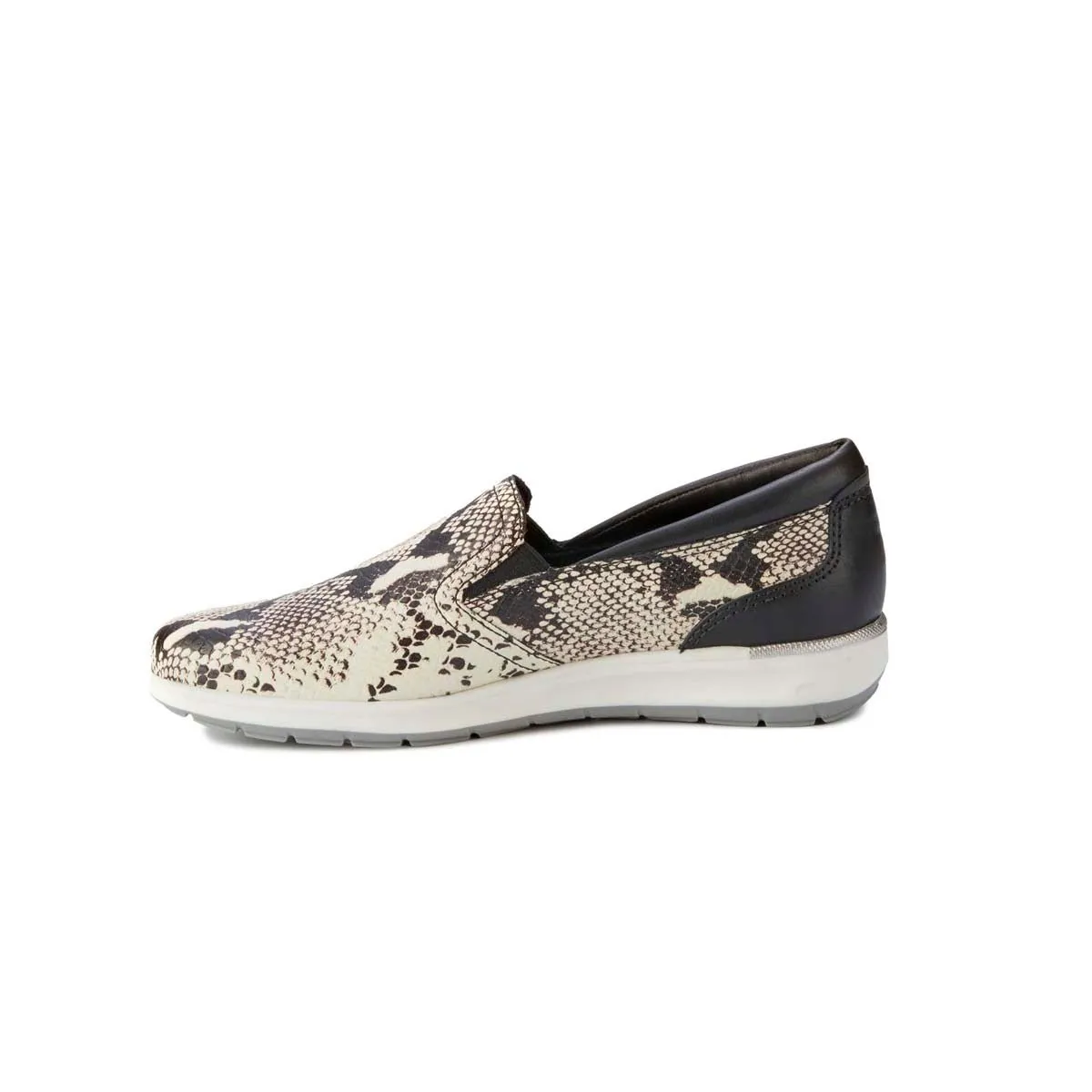 Walking Cradles Wc Orleans Women Casual Sneaker In Black/bone Snakeprint Leather