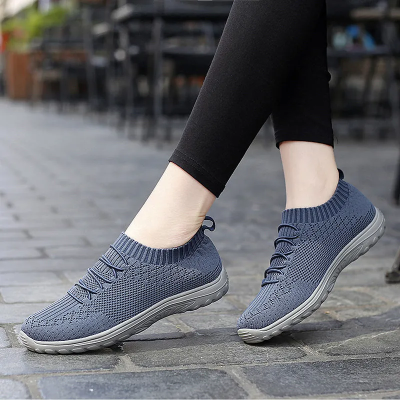 Walking Shoes,Mesh Platform Sneakers Women Slip on Soft Ladies Casual Running Shoes Woman Knit Sock Shoes