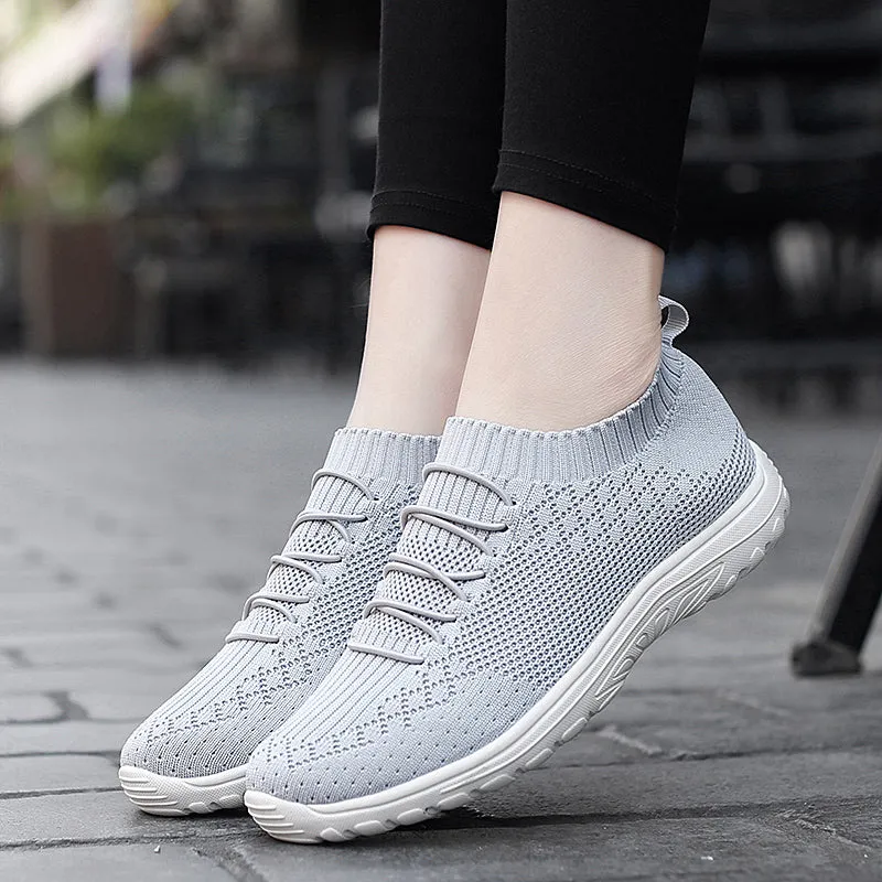 Walking Shoes,Mesh Platform Sneakers Women Slip on Soft Ladies Casual Running Shoes Woman Knit Sock Shoes