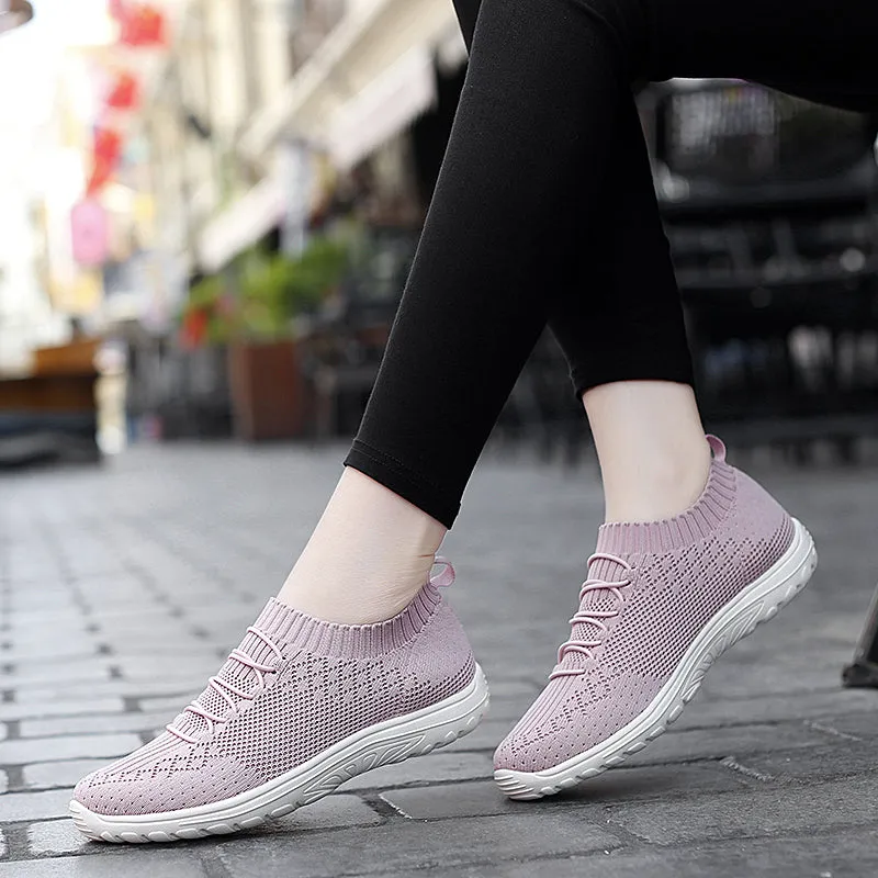 Walking Shoes,Mesh Platform Sneakers Women Slip on Soft Ladies Casual Running Shoes Woman Knit Sock Shoes