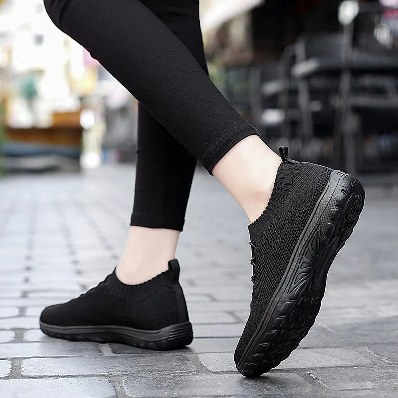 Walking Shoes,Mesh Platform Sneakers Women Slip on Soft Ladies Casual Running Shoes Woman Knit Sock Shoes