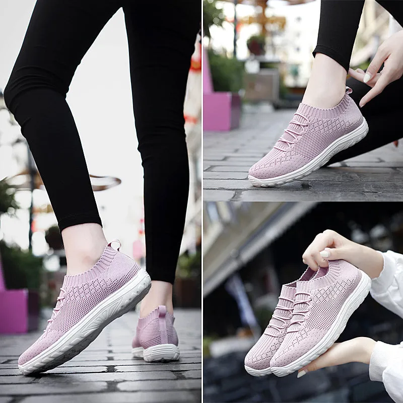 Walking Shoes,Mesh Platform Sneakers Women Slip on Soft Ladies Casual Running Shoes Woman Knit Sock Shoes