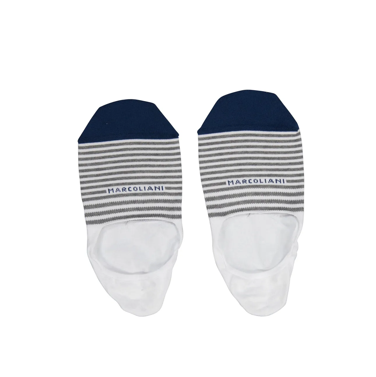 White Stripe Invisible Touch No-Show Socks - Marcoliani