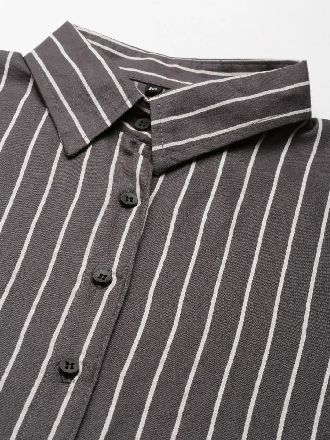 Women Grey Striped Shirt