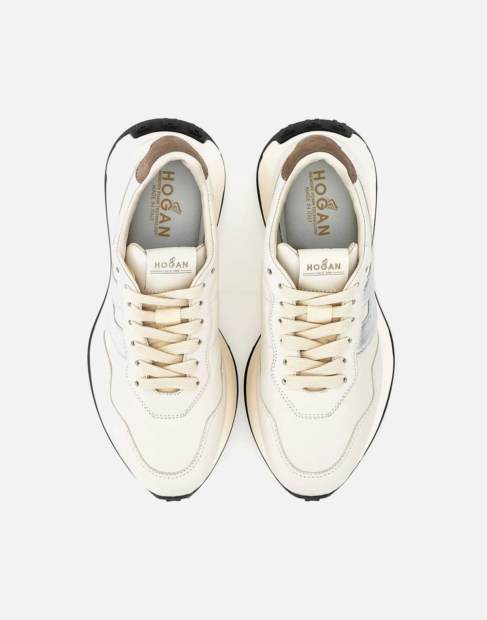 Women's Cream Leather Sneakers