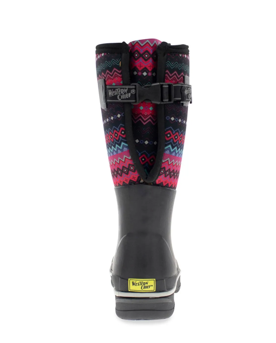 Women's Fair Isle Wide Calf Neoprene Cold Weather Boot - Black