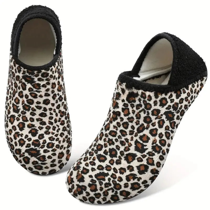 Women's Plush Flat Shoes - Winter Warm, Slip-On, Comfortable Flats