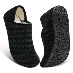 Women's Plush Flat Shoes - Winter Warm, Slip-On, Comfortable Flats